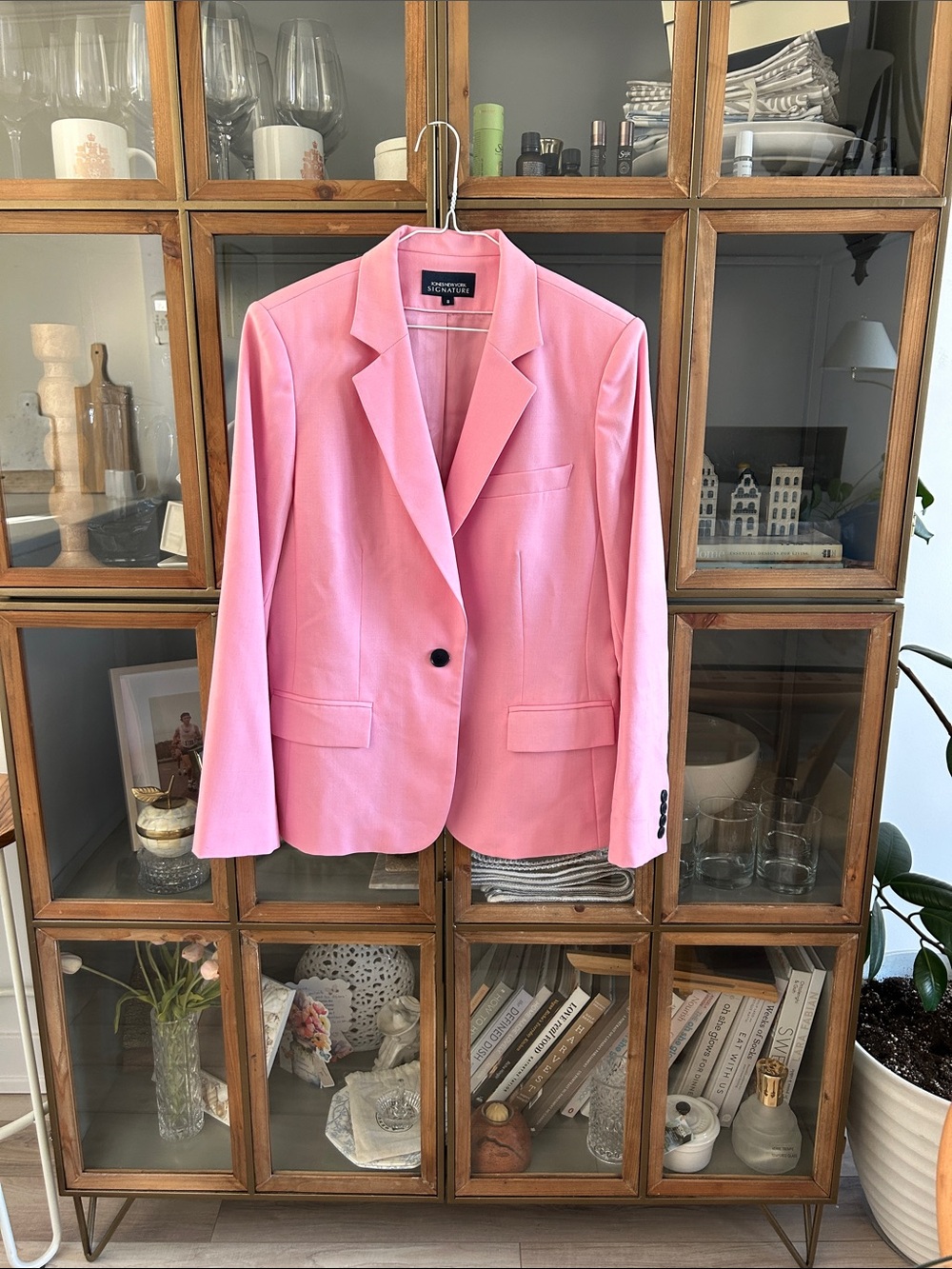 Vintage Jones New York 100% Wool Bubblegum Pink Single-Button Blazer
